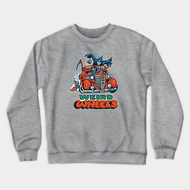 Weird Wheels Crewneck Sweatshirt by Chewbaccadoll